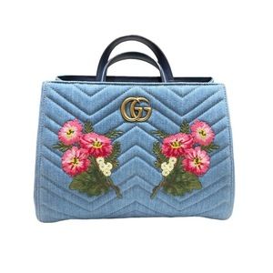 Gucci GG Marmont Denim Handbag